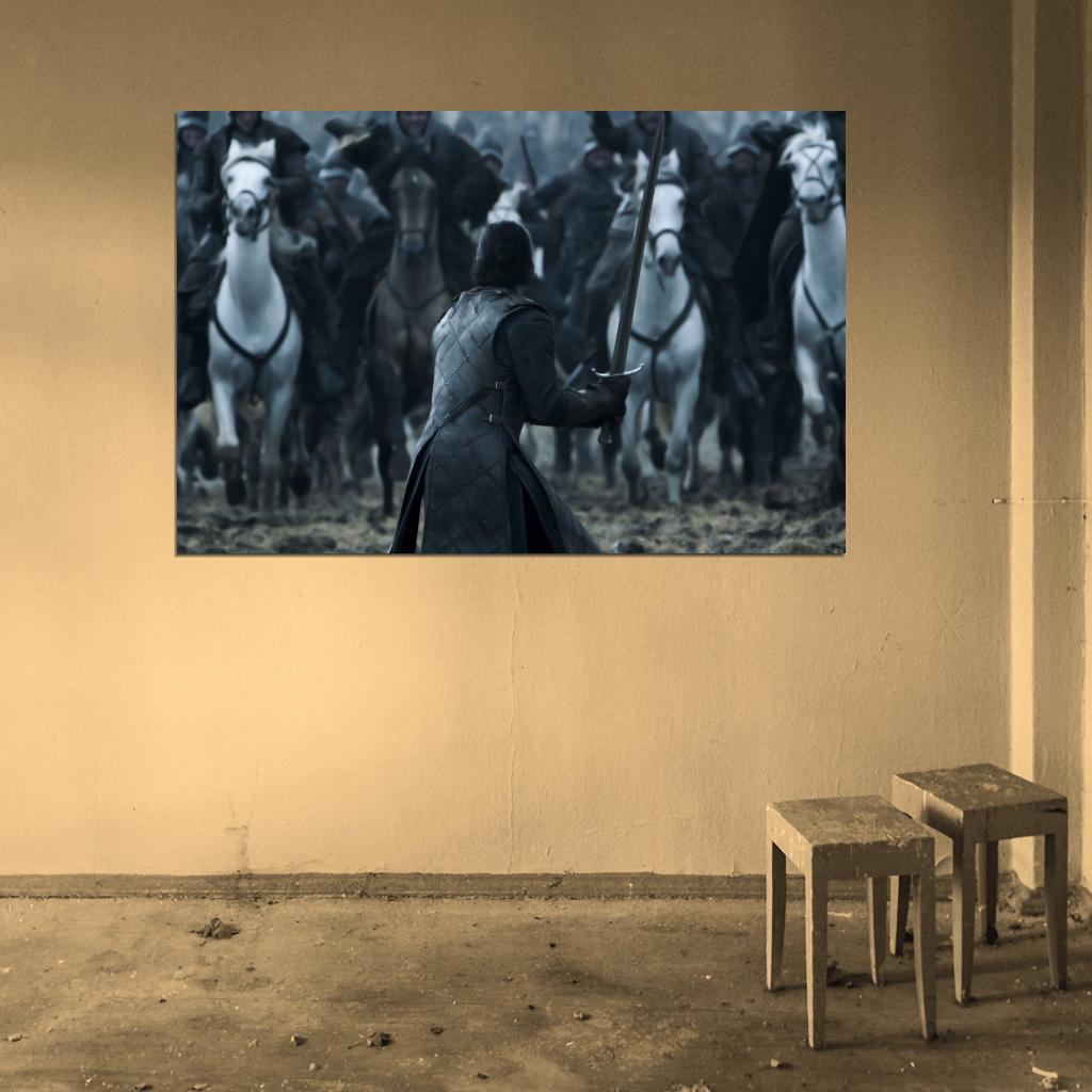 Game of Thrones Jon Snow Battle of the Bastards Wall Print Poster - xonomax