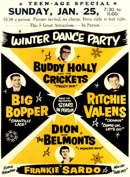 Buddy Holly Big Bopper Ritchie Valens Dance Wall Print Poster - xonomax