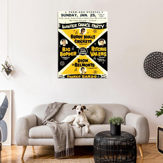 Buddy Holly Big Bopper Ritchie Valens Dance Wall Print Poster - xonomax