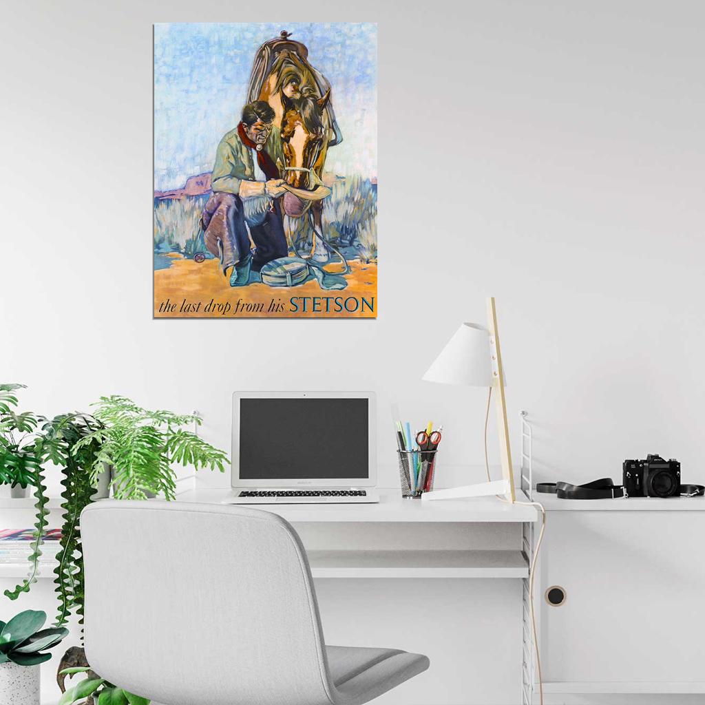 1940's Stetson "The Last Drop" Cowboy Hat Wall Print Poster