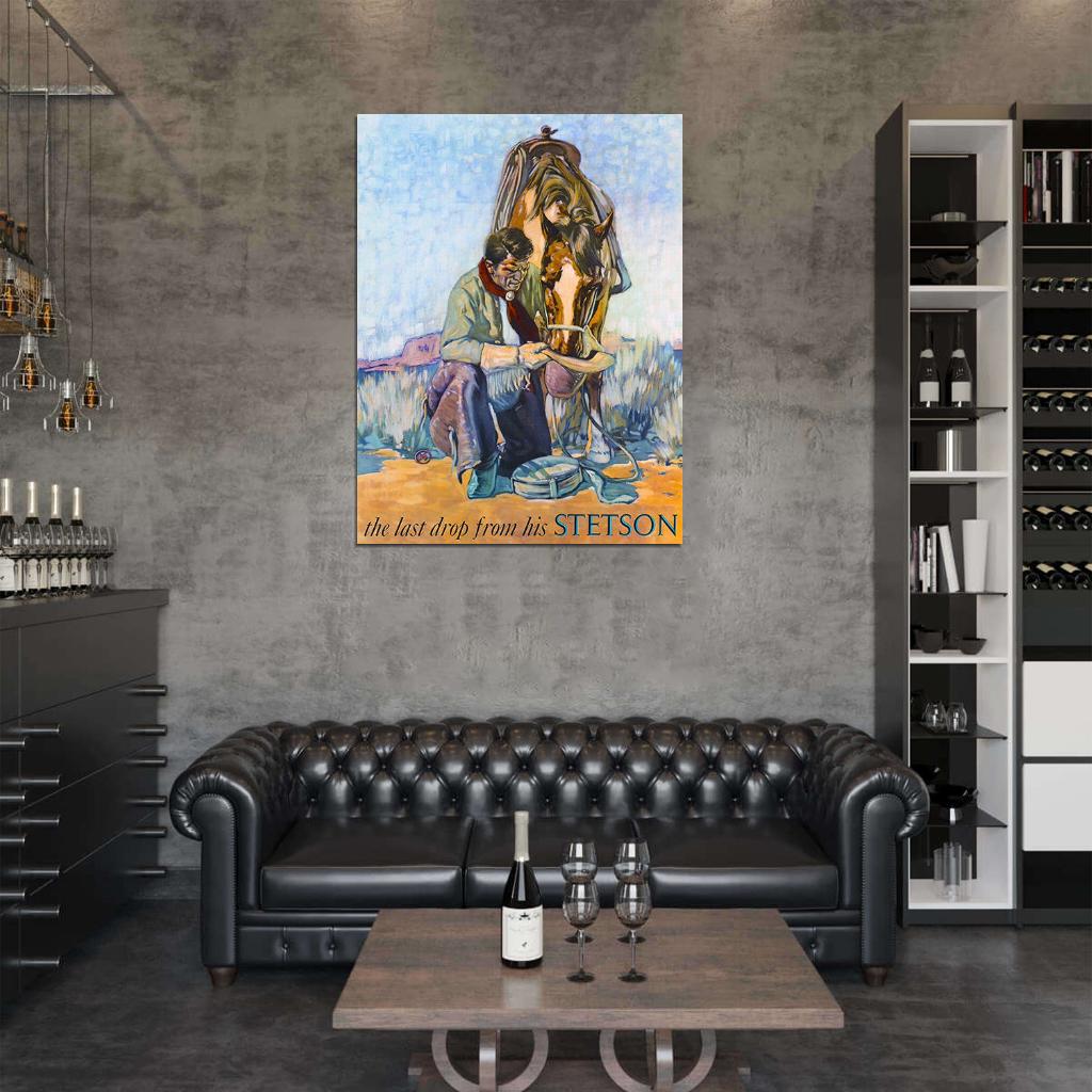 1940's Stetson "The Last Drop" Cowboy Hat Wall Print Poster