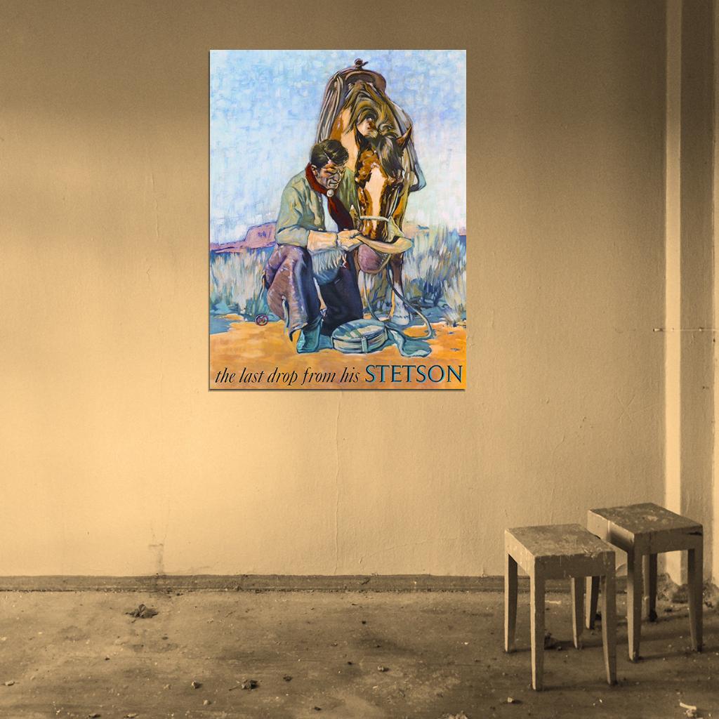 1940's Stetson "The Last Drop" Cowboy Hat Wall Print Poster
