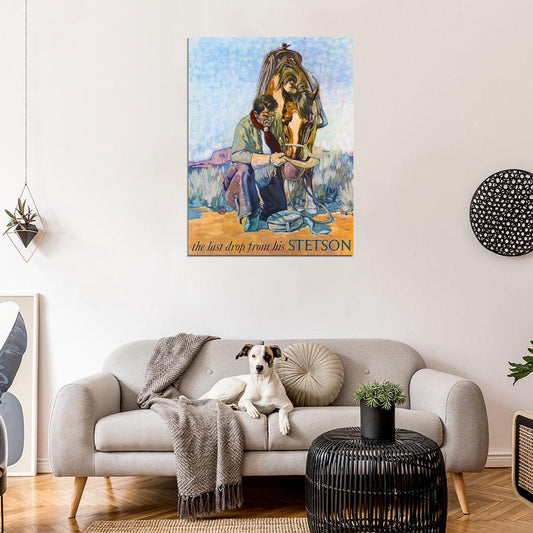 1940's Stetson "The Last Drop" Cowboy Hat Wall Print Poster - xonomax
