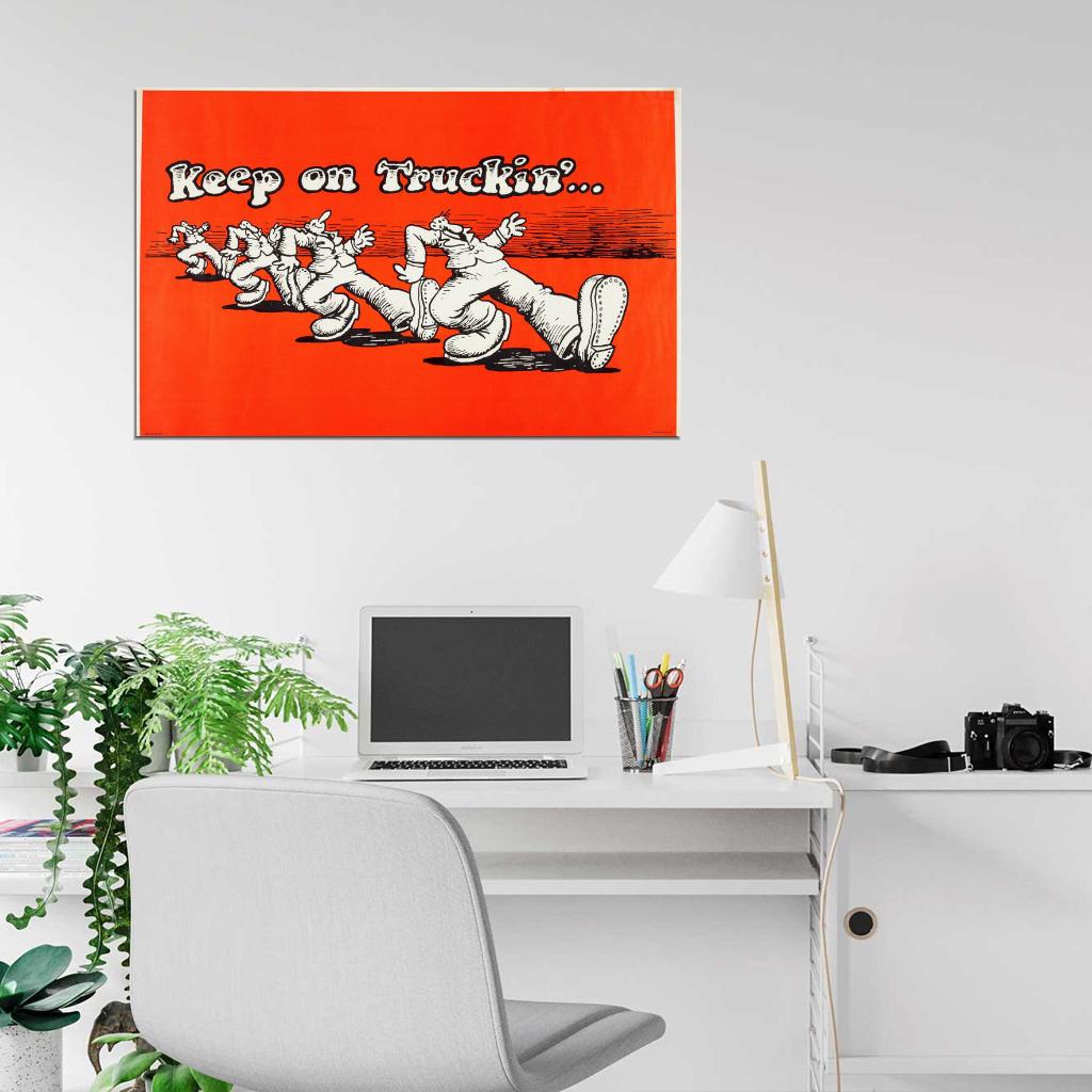 Vintage R Crumb keep on truckin Wall Print Poster