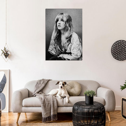 Stevie Nicks Black & White Young Fleetwood Mac Decor Wall Print POSTER - xonomax