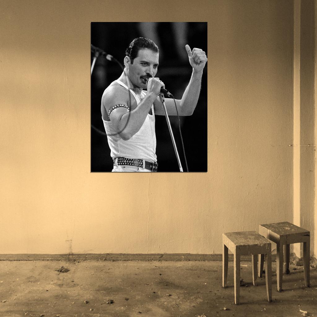 Queen Band Freddie Mercury Thumbs Up Photo Picture DECOR WALL Print POSTER