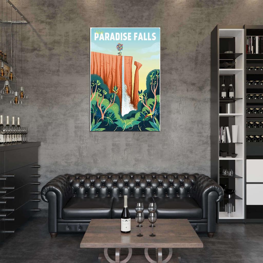 UP Movie Paradise Falls Travel DECOR WALL Print POSTER