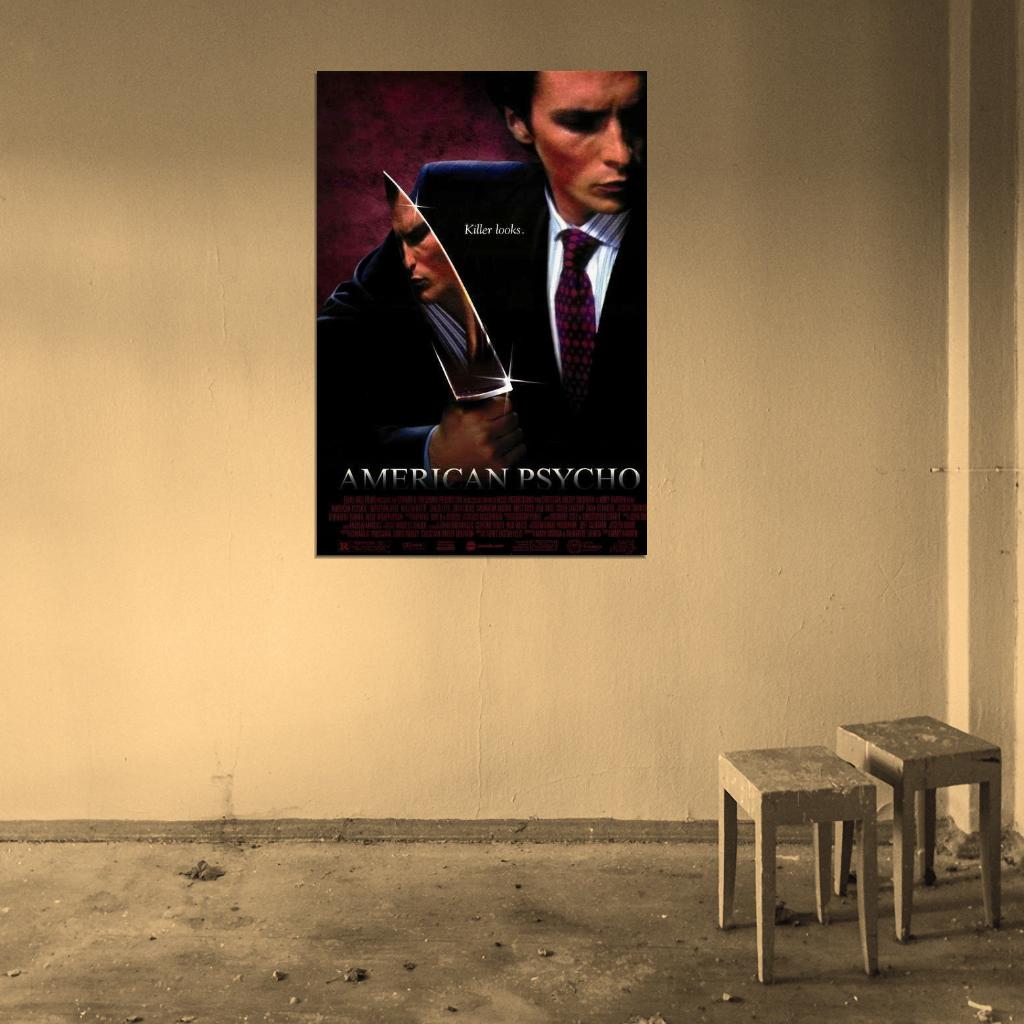 American Psycho Movie 2000 Christian Bale, Willem Dafoe Decor Wall Print POSTER