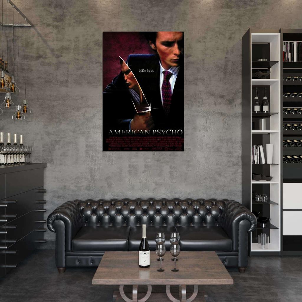 American Psycho Movie 2000 Christian Bale, Willem Dafoe Decor Wall Print POSTER