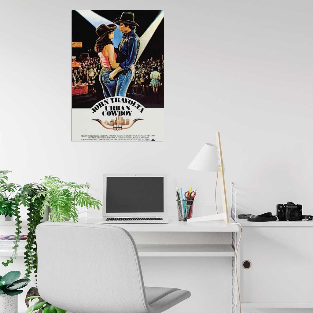 Urban Cowboy Movie 1980 John Travolta, Debra Winger Decor Wall Print POSTER