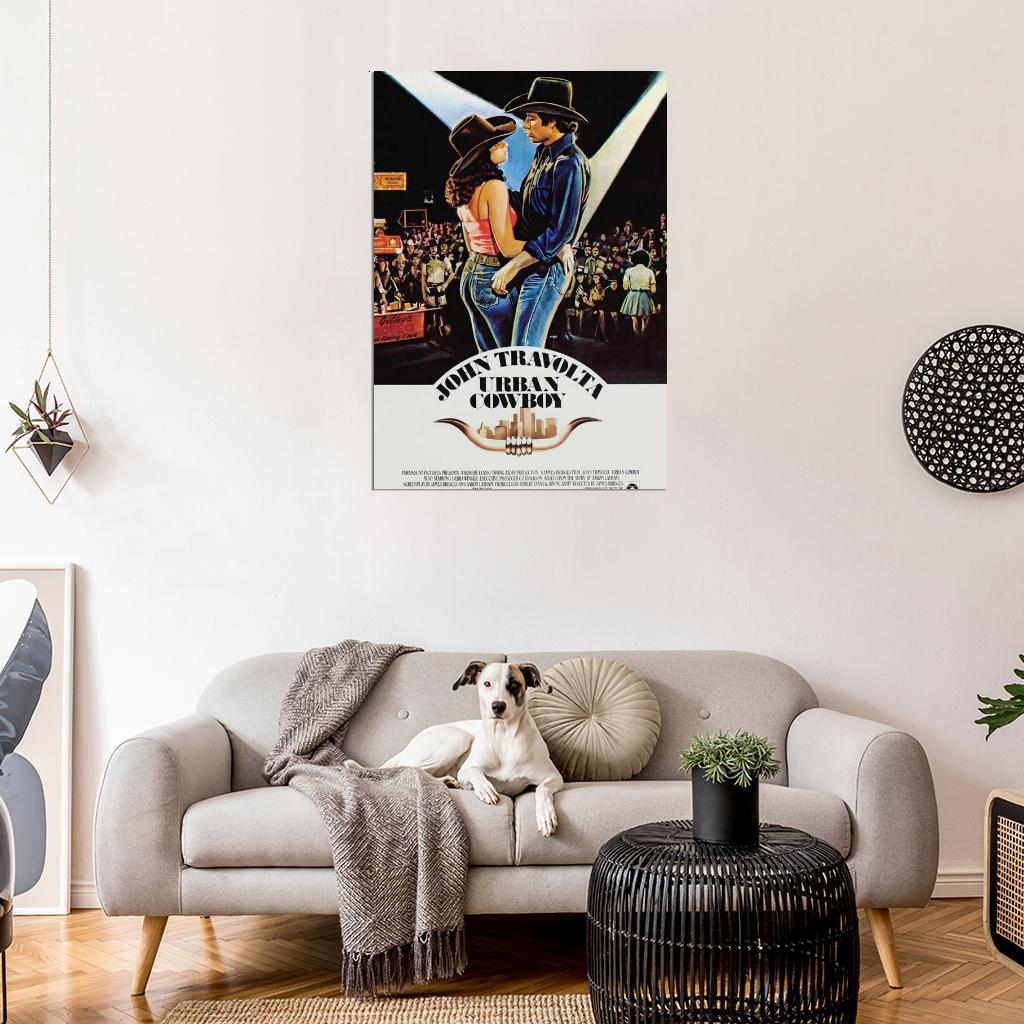 Urban Cowboy Movie 1980 John Travolta, Debra Winger Decor Wall Print POSTER