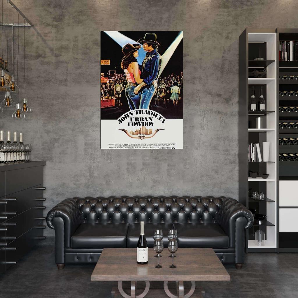 Urban Cowboy Movie 1980 John Travolta, Debra Winger Decor Wall Print POSTER