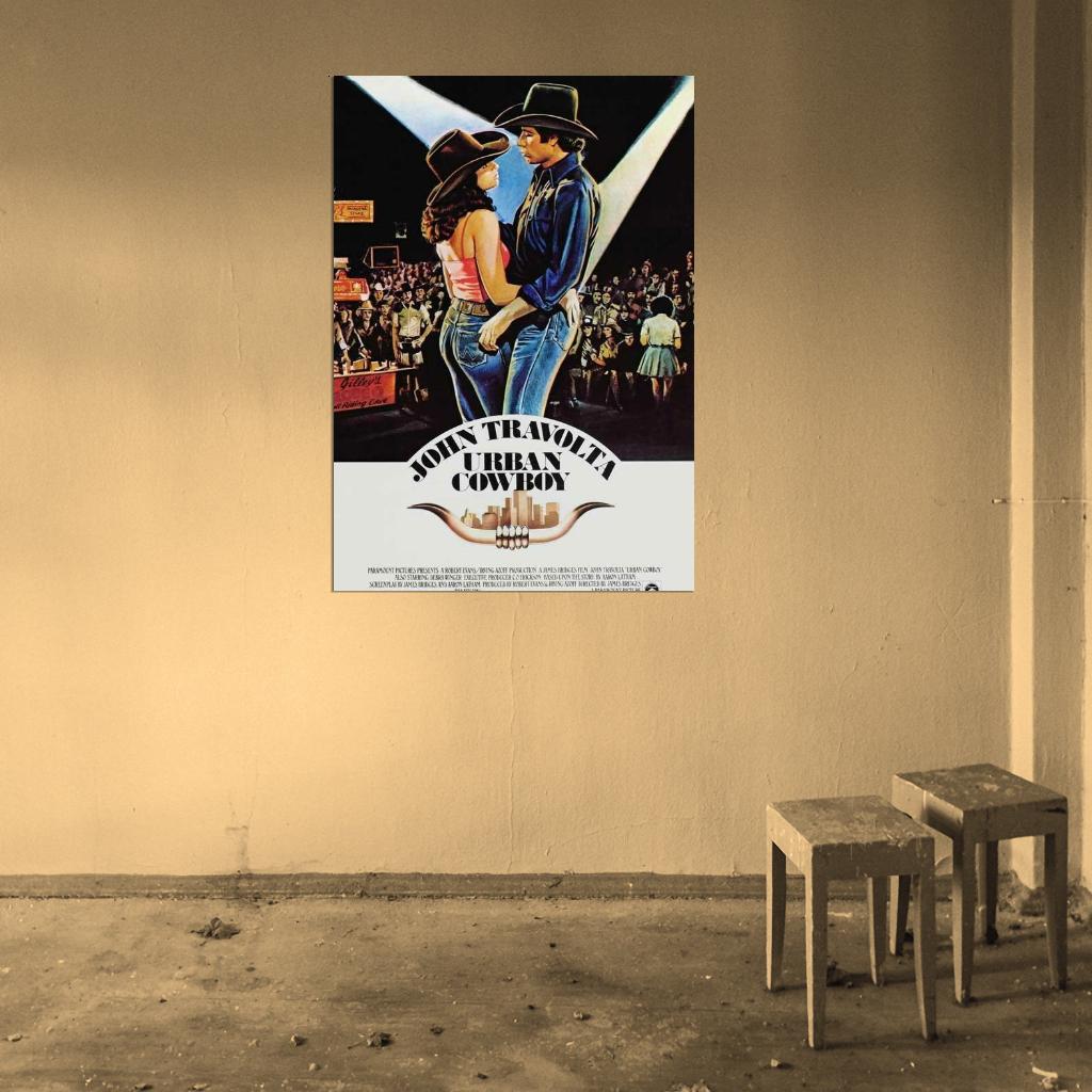 Urban Cowboy Movie 1980 John Travolta, Debra Winger Decor Wall Print POSTER