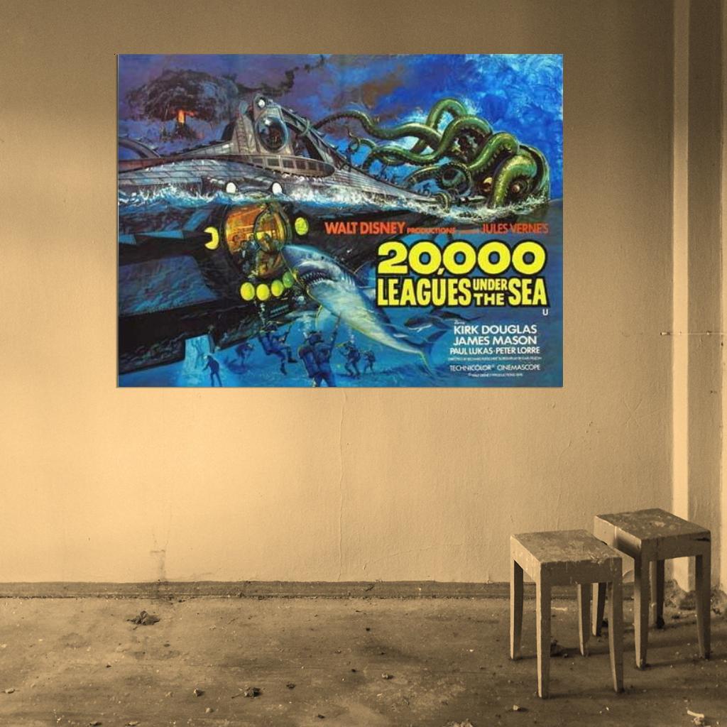20,000 Leagues Under the Sea Movie 1954 Kirk Douglas Print POSTER