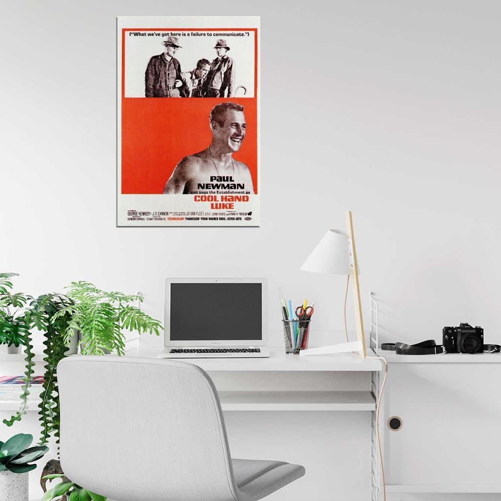 Cool Hand Luke Movie 1967 Paul Newman, George Kennedy Decor Wall Print POSTER