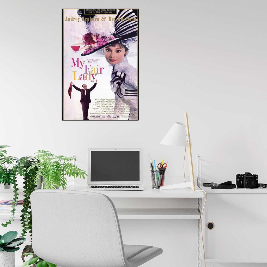 My Fair Lady Movie Audrey, Rex Harrison Decor Wall Print POSTER
