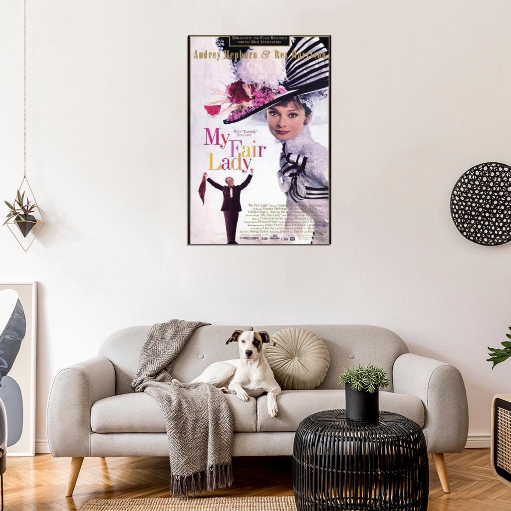 My Fair Lady Movie Audrey, Rex Harrison Decor Wall Print POSTER