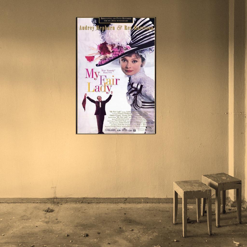 My Fair Lady Movie Audrey, Rex Harrison Decor Wall Print POSTER