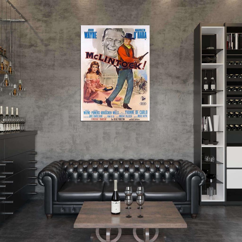 McLintock Movie 1963 John Wayne, Maureen O Hara Decor Wall Print POSTER