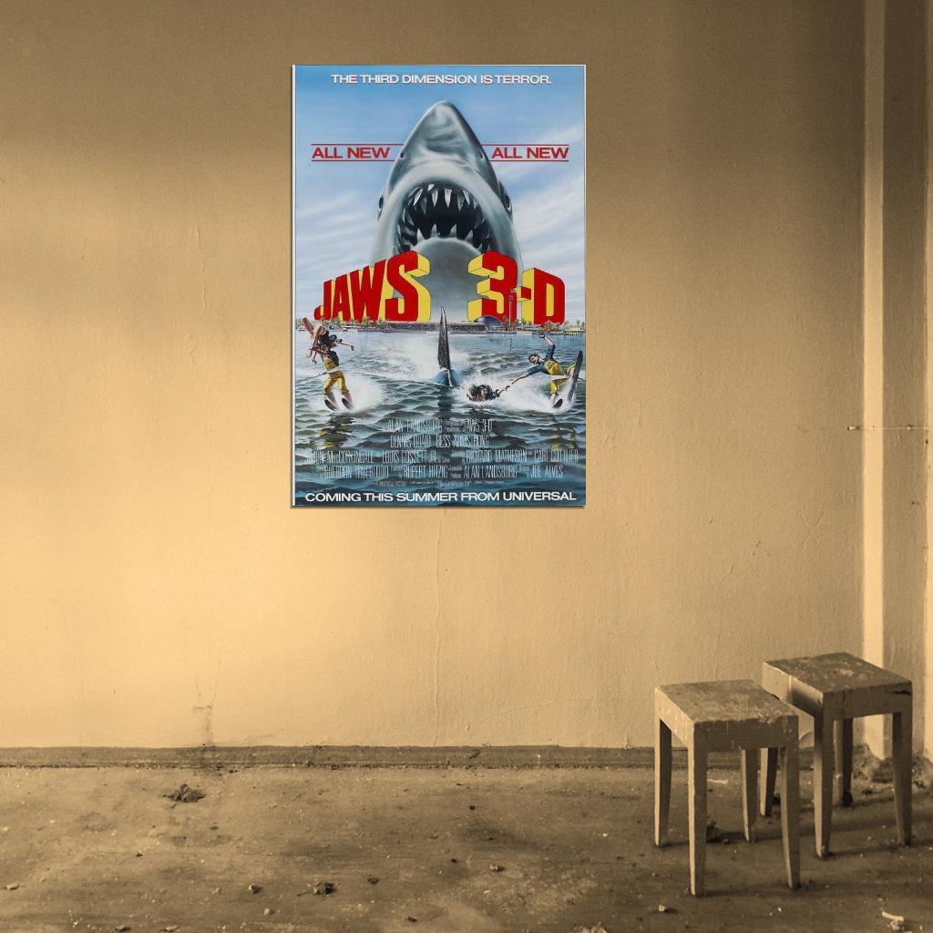 Jaws 3-D Movie 1983 Dennis Quai Bess Armstrong Decor Wall Print POSTER