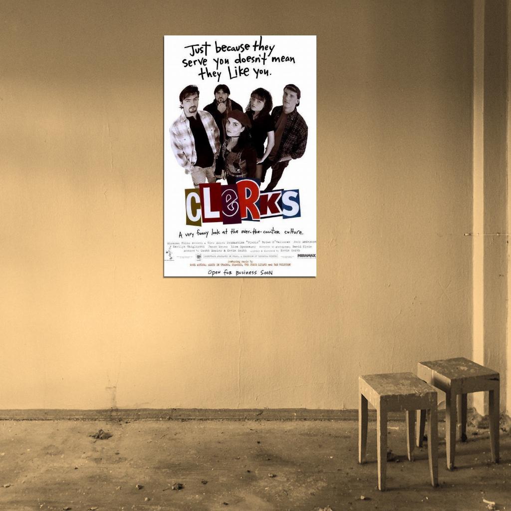 Clerks Movie 1994 Brian O Halloran, Jeff Anderson Decor Wall Print POSTER