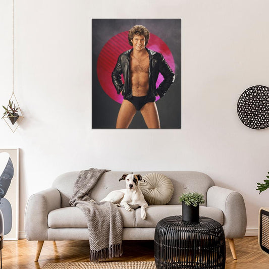 David Hasselhoff Pin Up Open Leather Jacket Bare Wall POSTER Print - xonomax