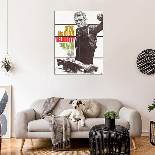 Bullitt 1968 Vintage Retro Movie Wall Print Poster - xonomax