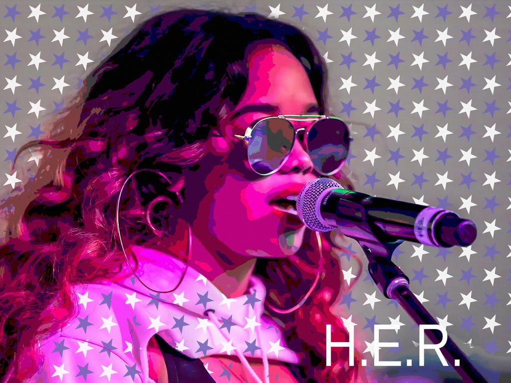H.E.R. R&B Hot Portrait Singer Music Pop Art Poster