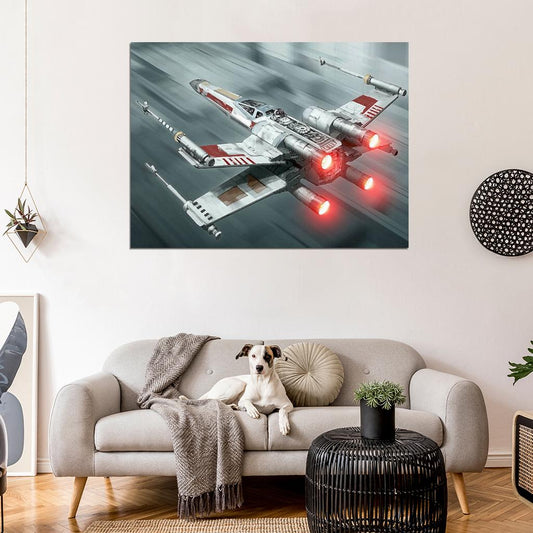 X-wing Starfighter Painting Artwork Star Wars Wall Print Poster - xonomax