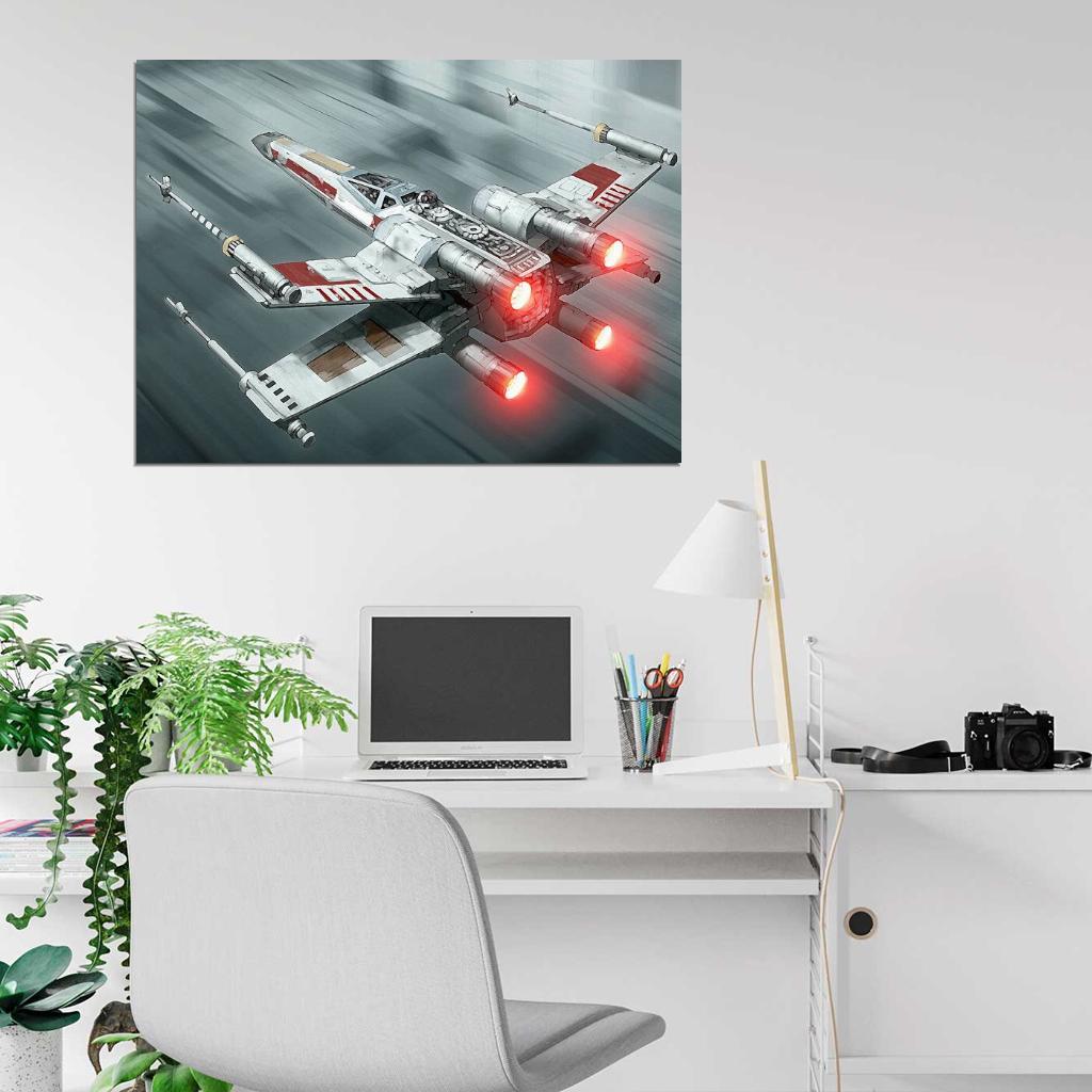 X-wing Starfighter Painting Artwork Star Wars Wall Print Poster