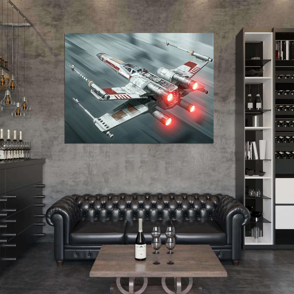 X-wing Starfighter Painting Artwork Star Wars Wall Print Poster