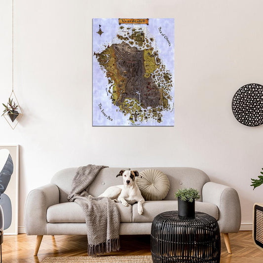 Morrowind Vvardenfell Map Wall Print Poster - xonomax