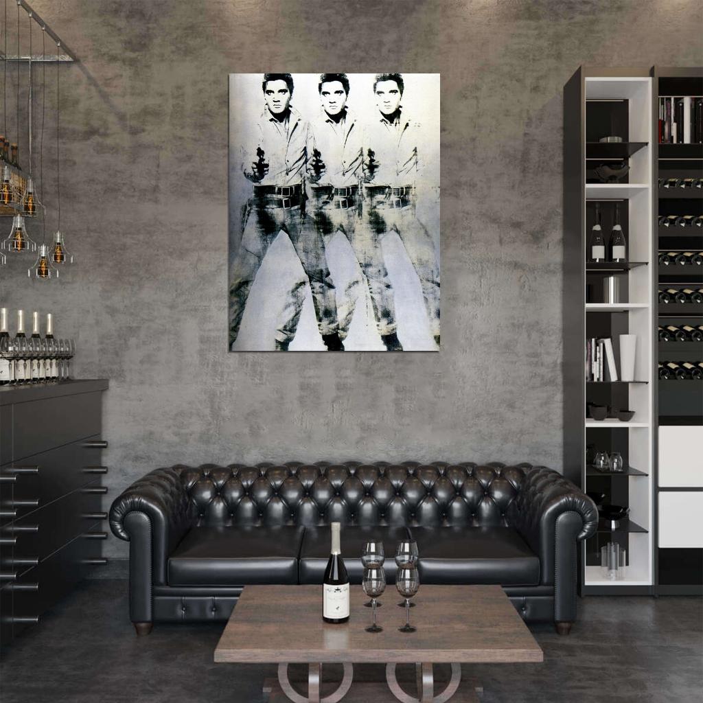 Andy Warhol Triple Elvis 1963 Retro Art Print Poster