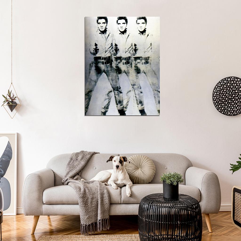 Andy Warhol Triple Elvis 1963 Retro Art Print Poster