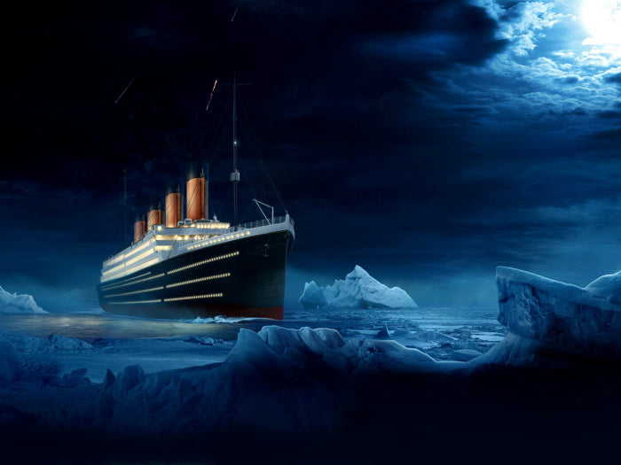 RMS Titanic Night Iceberg Amazing Painting Art Print Poster