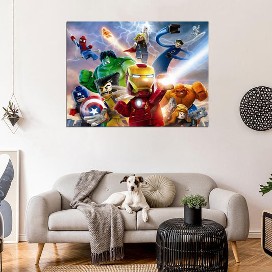 Lego Superheroes Characters Kids Art Print Poster - xonomax