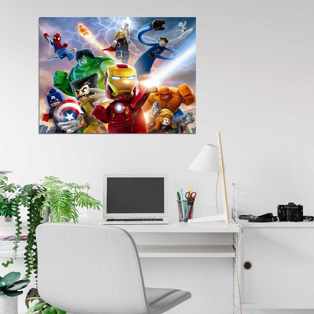 Lego Superheroes Characters Kids Art Print Poster