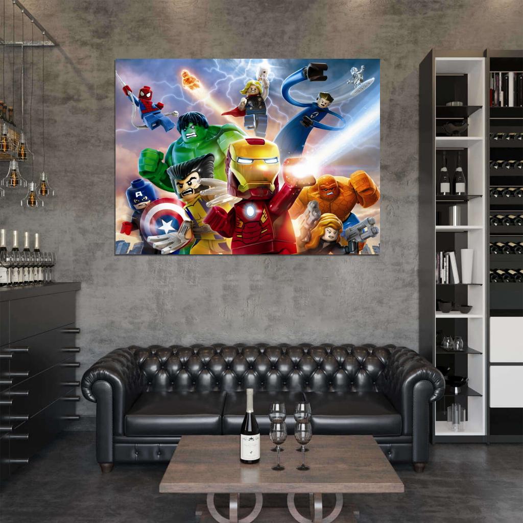 Lego Superheroes Characters Kids Art Print Poster