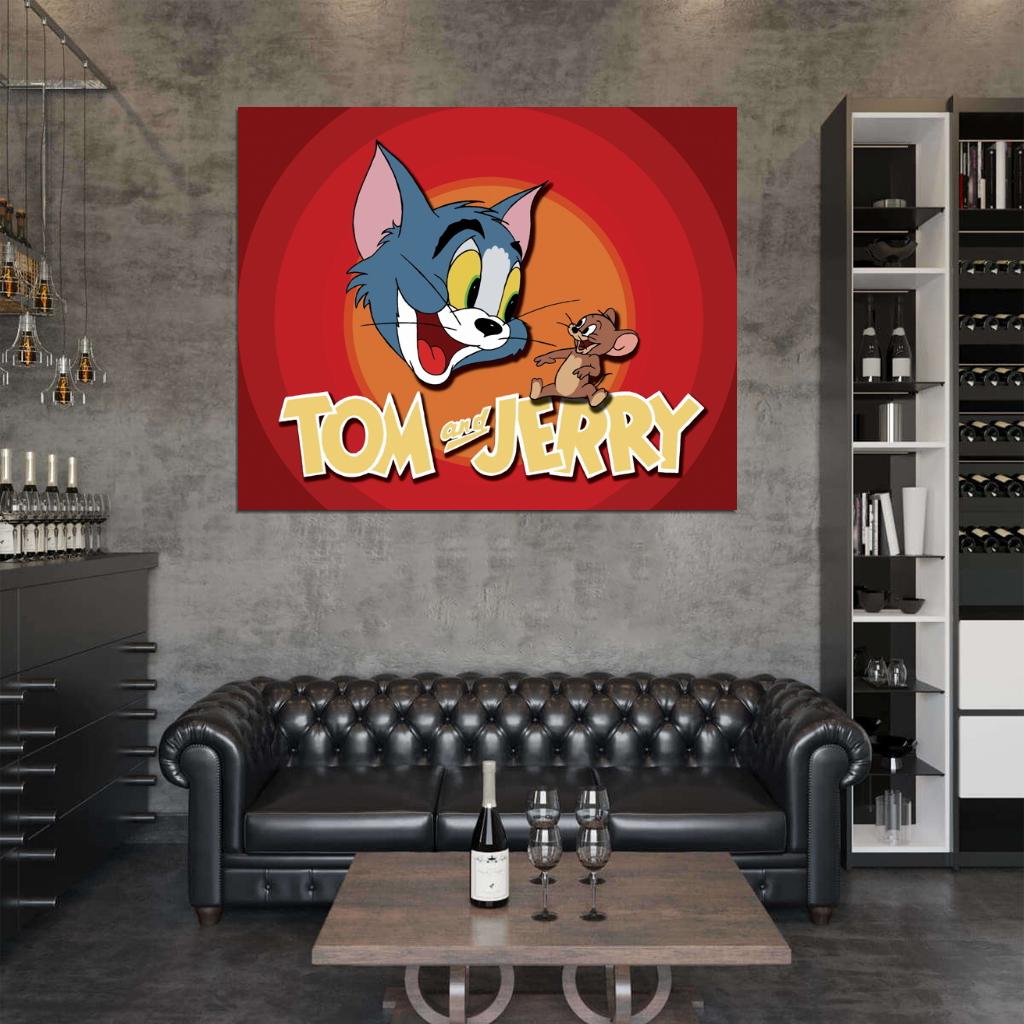 Tom and Jerry Logo Cartoon Classic Art Print Poster
