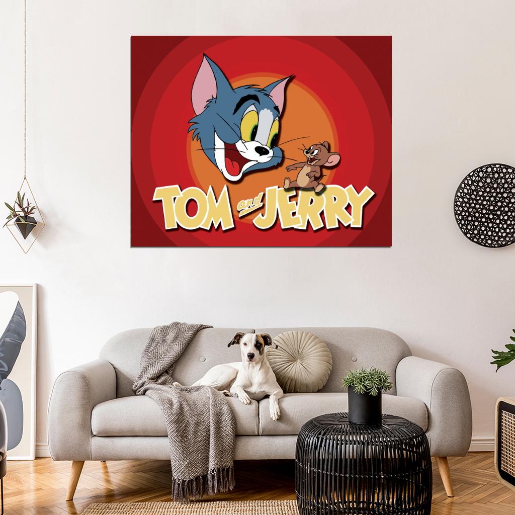 Tom and Jerry Logo Cartoon Classic Art Print Poster