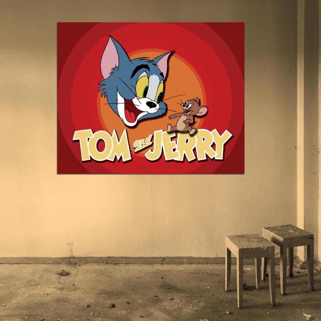 Tom and Jerry Logo Cartoon Classic Art Print Poster