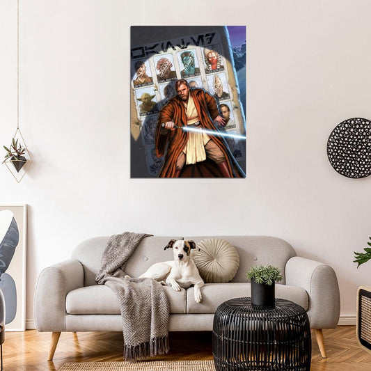 Obi-Wan Kenobi Tatooine Jedi Lightsaber Star Wars Wall Print Poster - xonomax