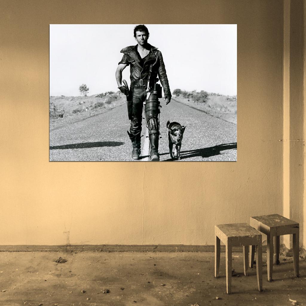 Mad Max Road Dog Mel Gibson Vintage Movie 1979 Wall Print Poster