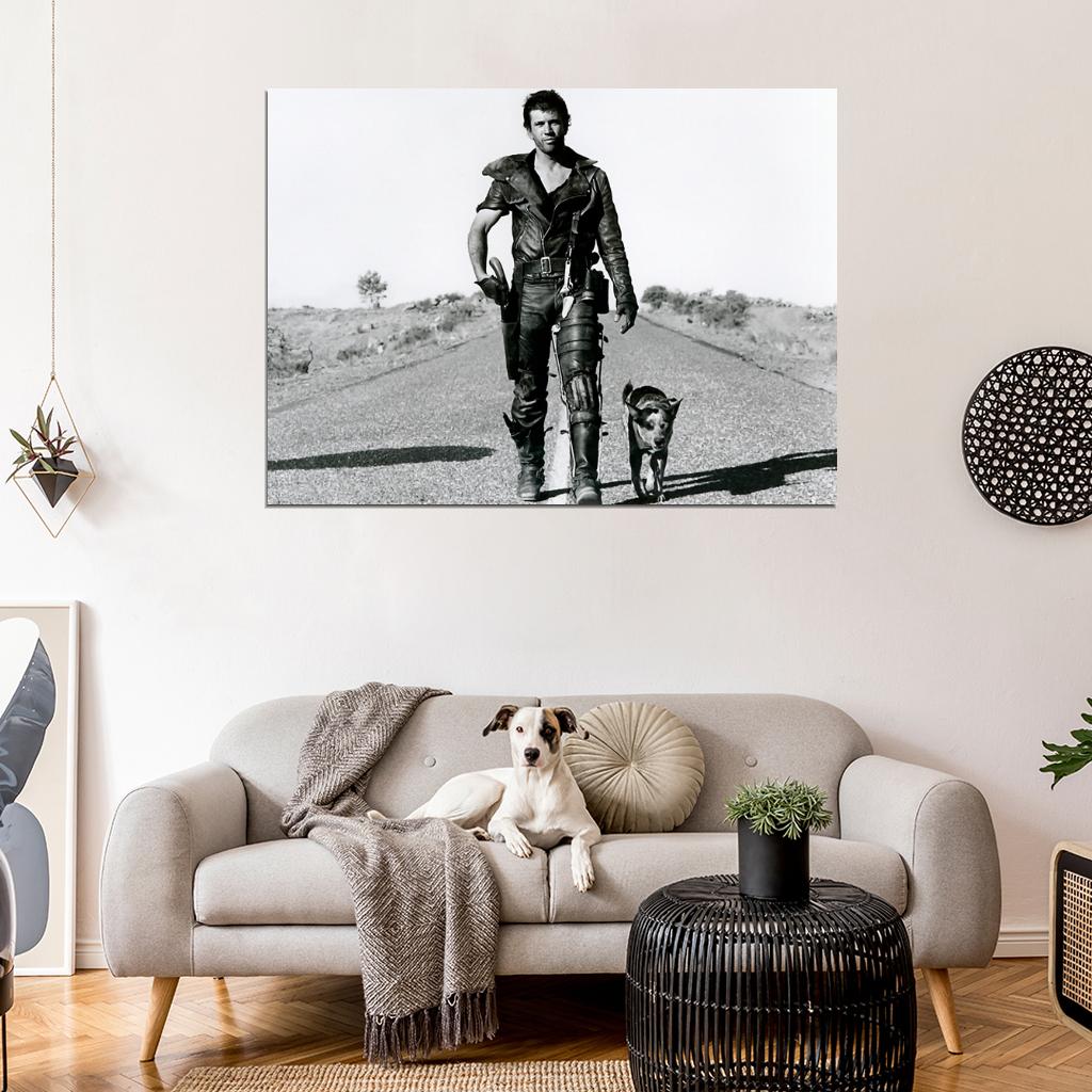 Mad Max Road Dog Mel Gibson Vintage Movie 1979 Wall Print Poster