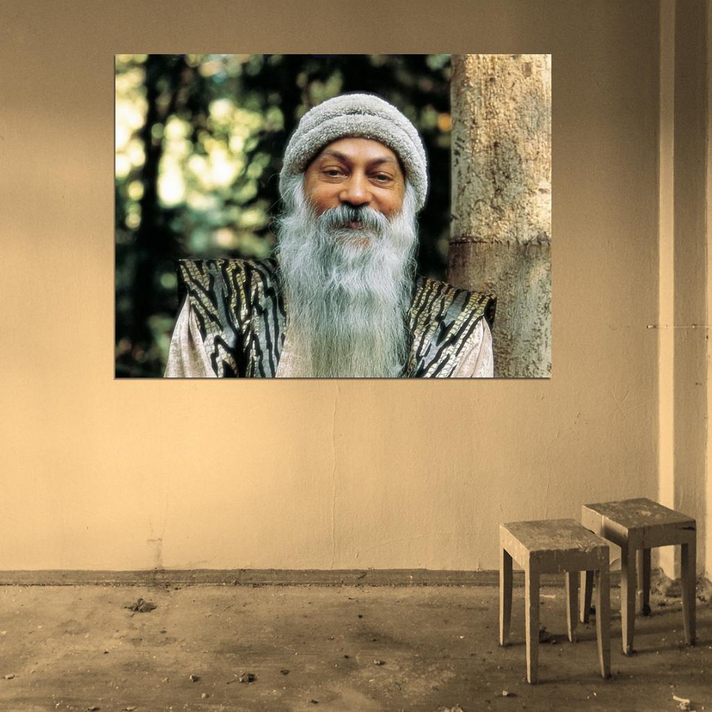 Osho Acharya Rajneesh Indian Guru Portrait Wall Print Poster