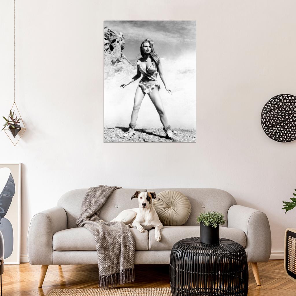 Raquel Welch One Million Years B.C. Retro BW Wall Print Poster
