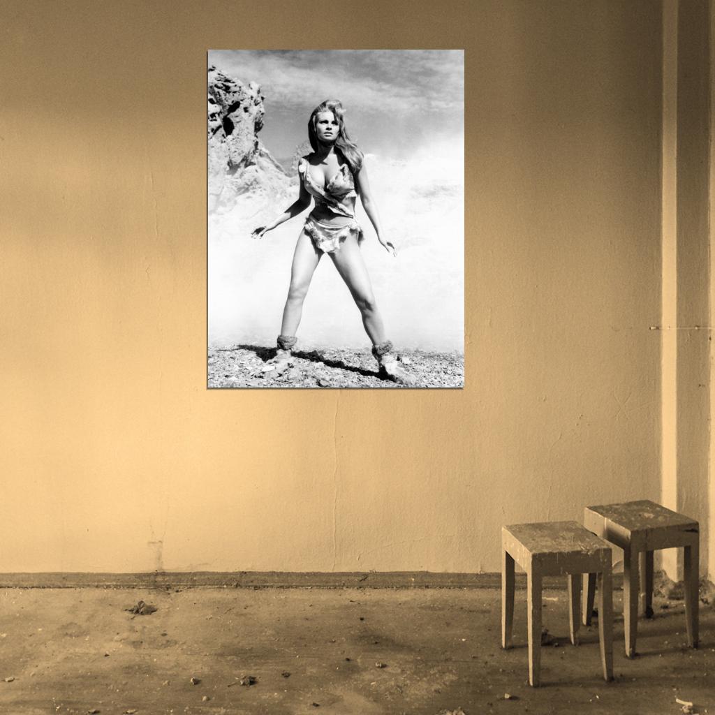 Raquel Welch One Million Years B.C. Retro BW Wall Print Poster