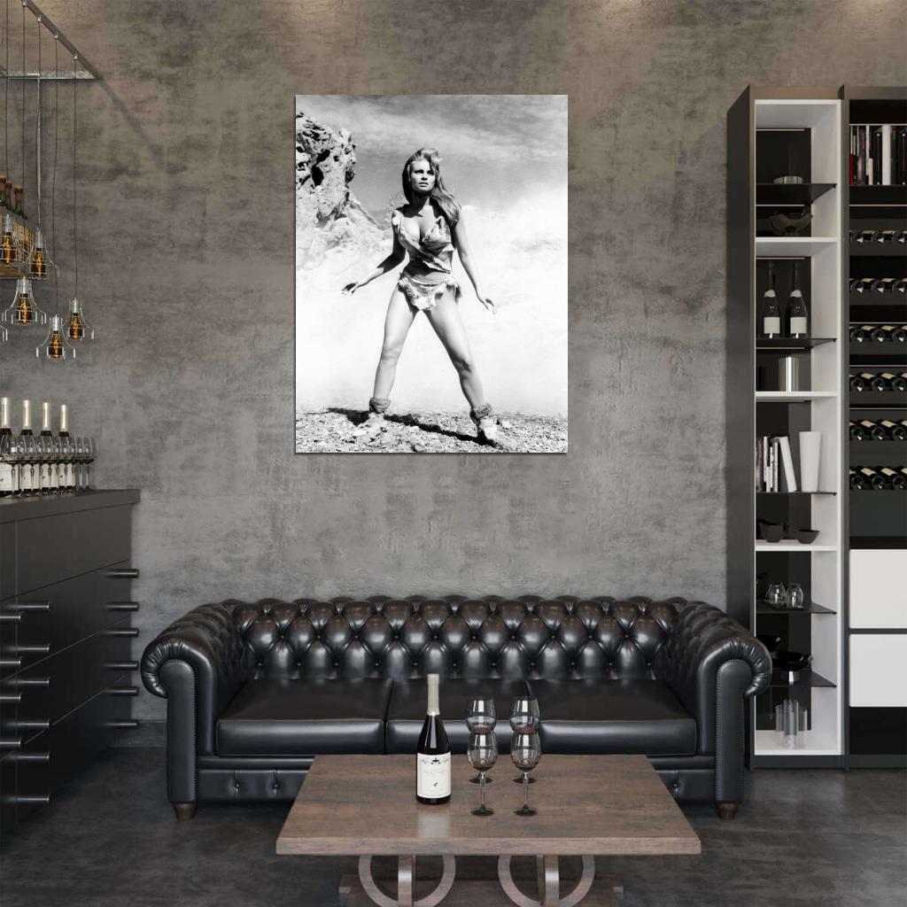 Raquel Welch One Million Years B.C. Retro BW Wall Print Poster