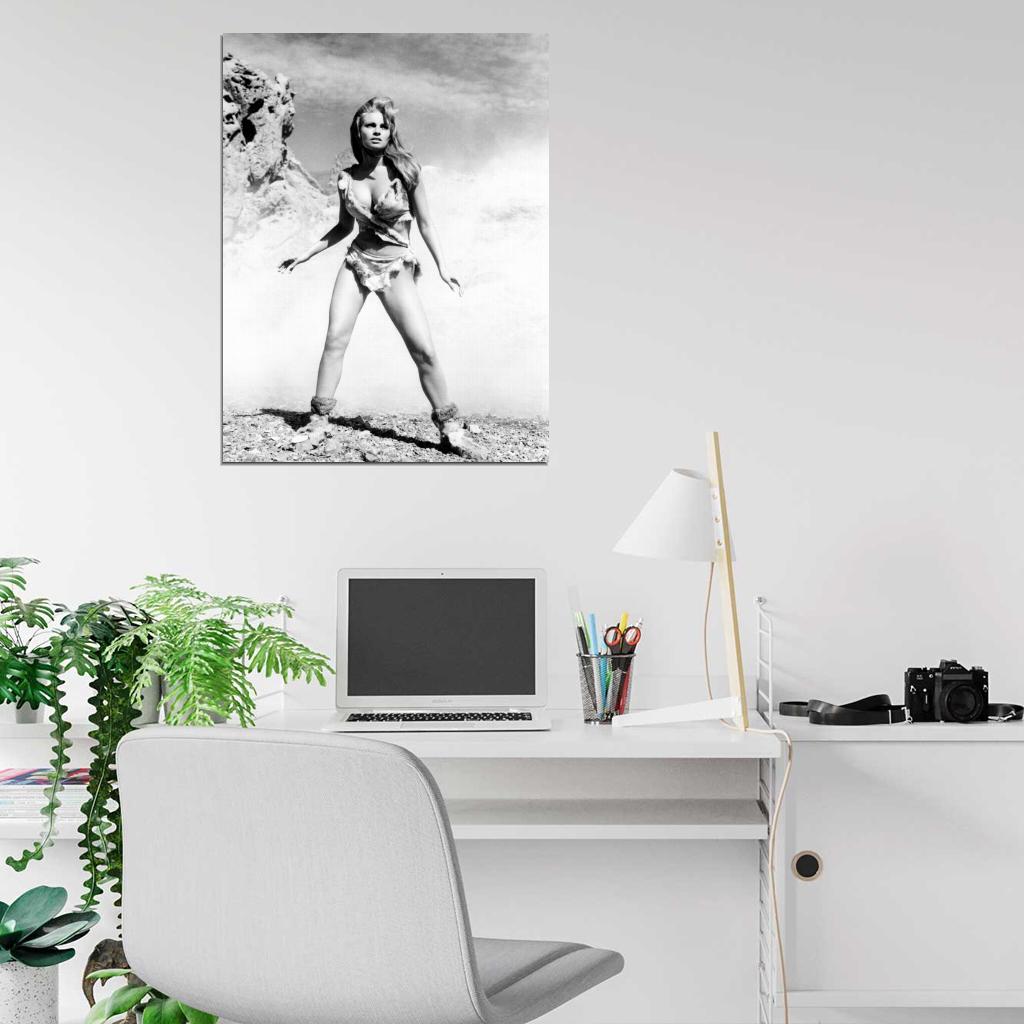 Raquel Welch One Million Years B.C. Retro BW Wall Print Poster