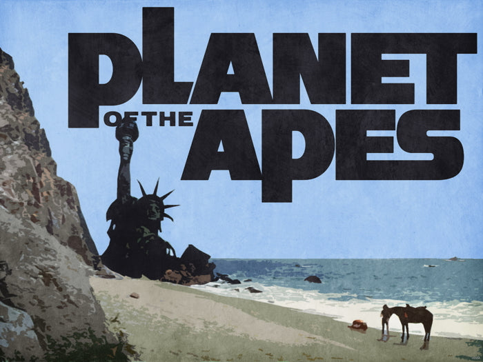 Planet of the Apes Vintage Art Painting 1968 Movie Ending Statue of Liberty Print Poster